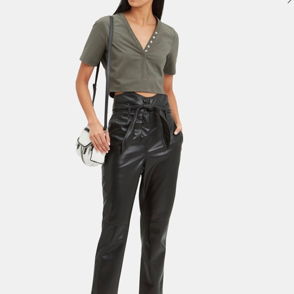 Alexander Wang Snap Detail Army Green Crop Top